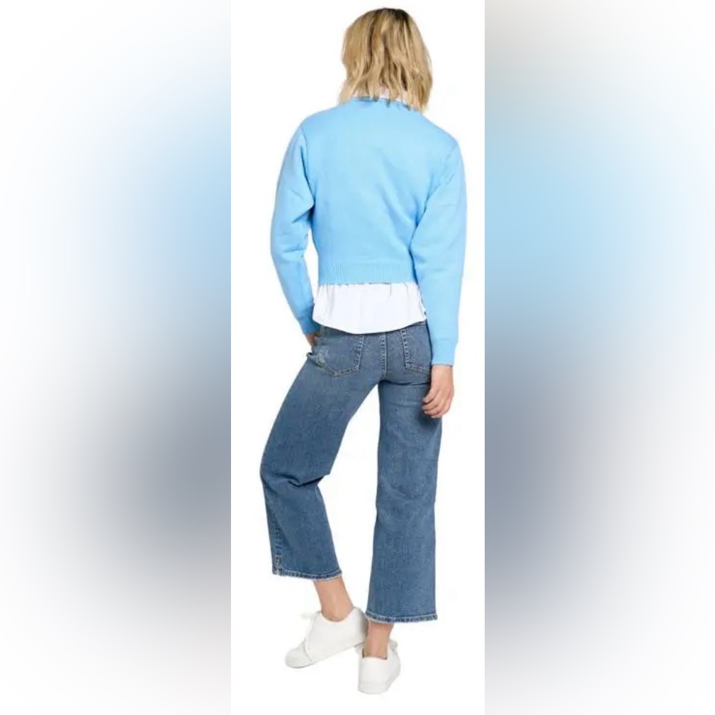 Nwt Oliver Logan Addington Wide Leg Ankle Crop Jeans In Vintage Worn Size 35 — image 4 of 8